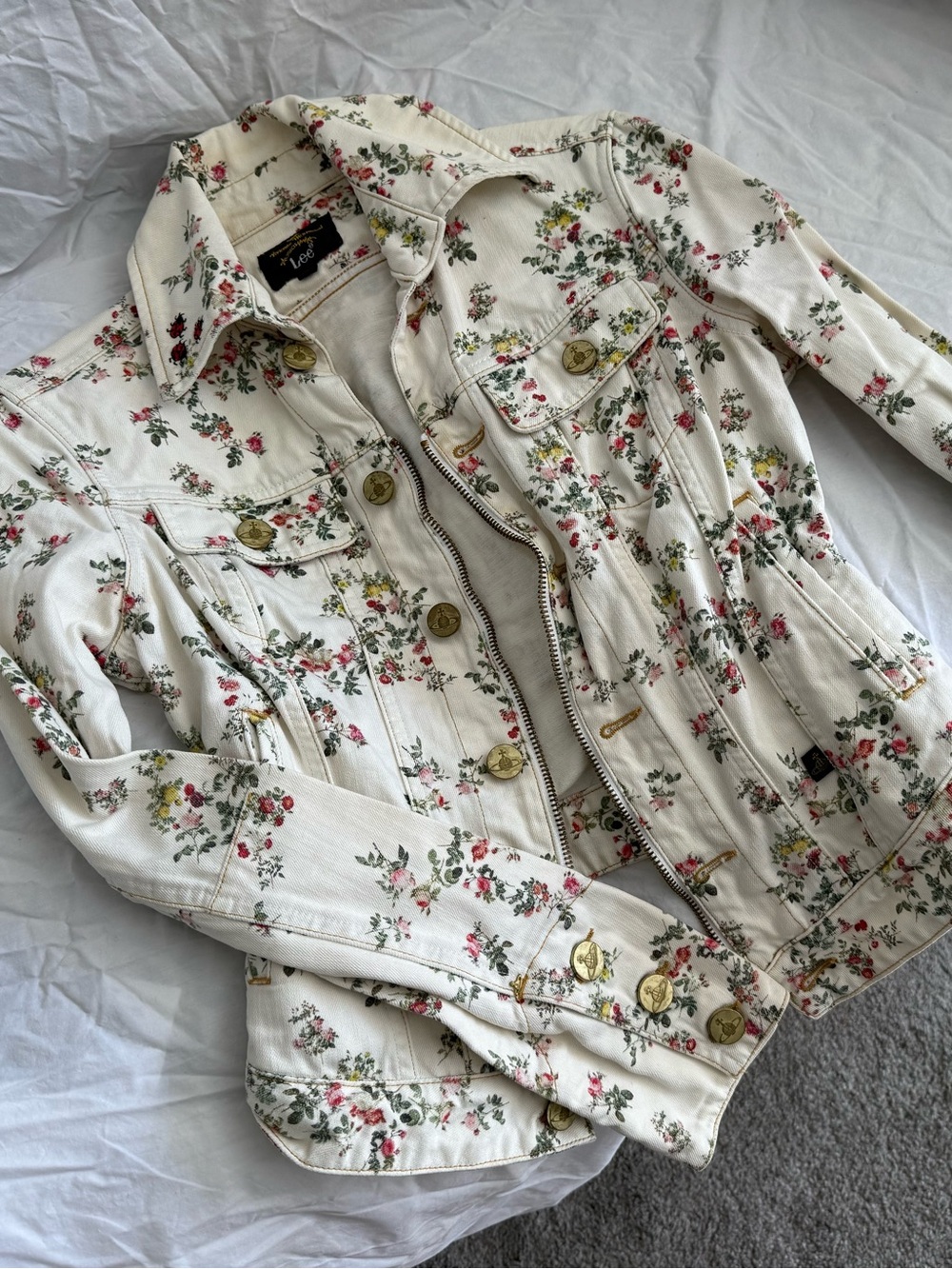 Lee vivienne Westwood Women's Cream Floral Denim Jacket